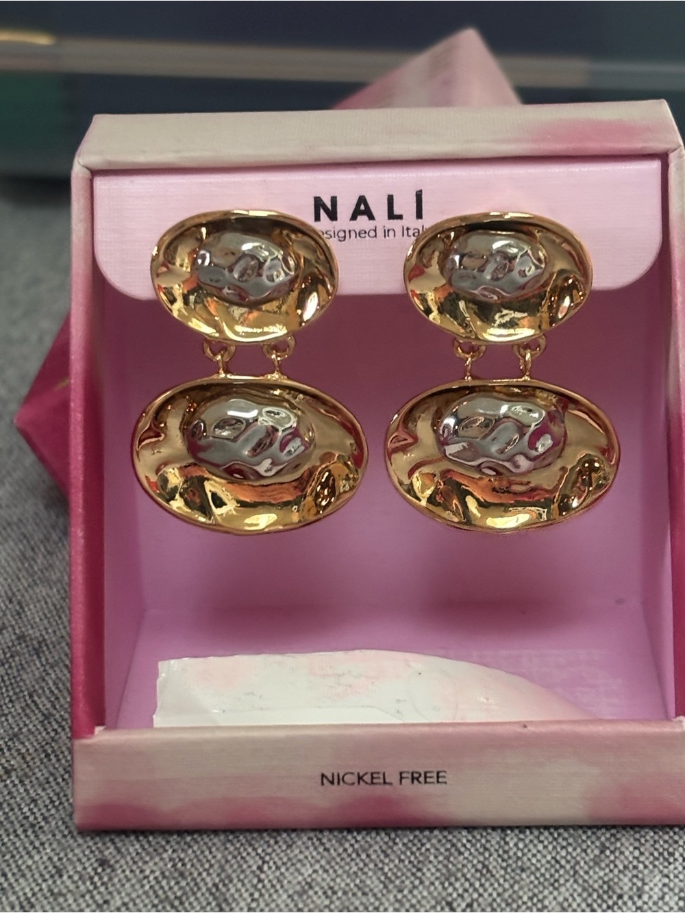 Gold Double Oval Drop Earrings - Women Jewelry
